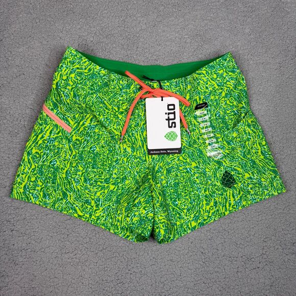 Stio CFS Board Short Womens 4 Green Waves 4" Swim Hike UPF Quick Dry Stretch NWT - Picture 1 of 16